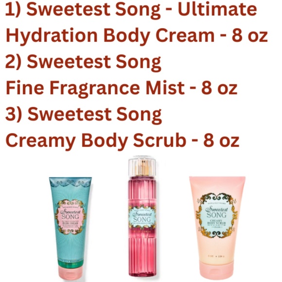 Bath & Body Works Set of 3 Full Size "Sweetest Song" - - Picture 2 of 5